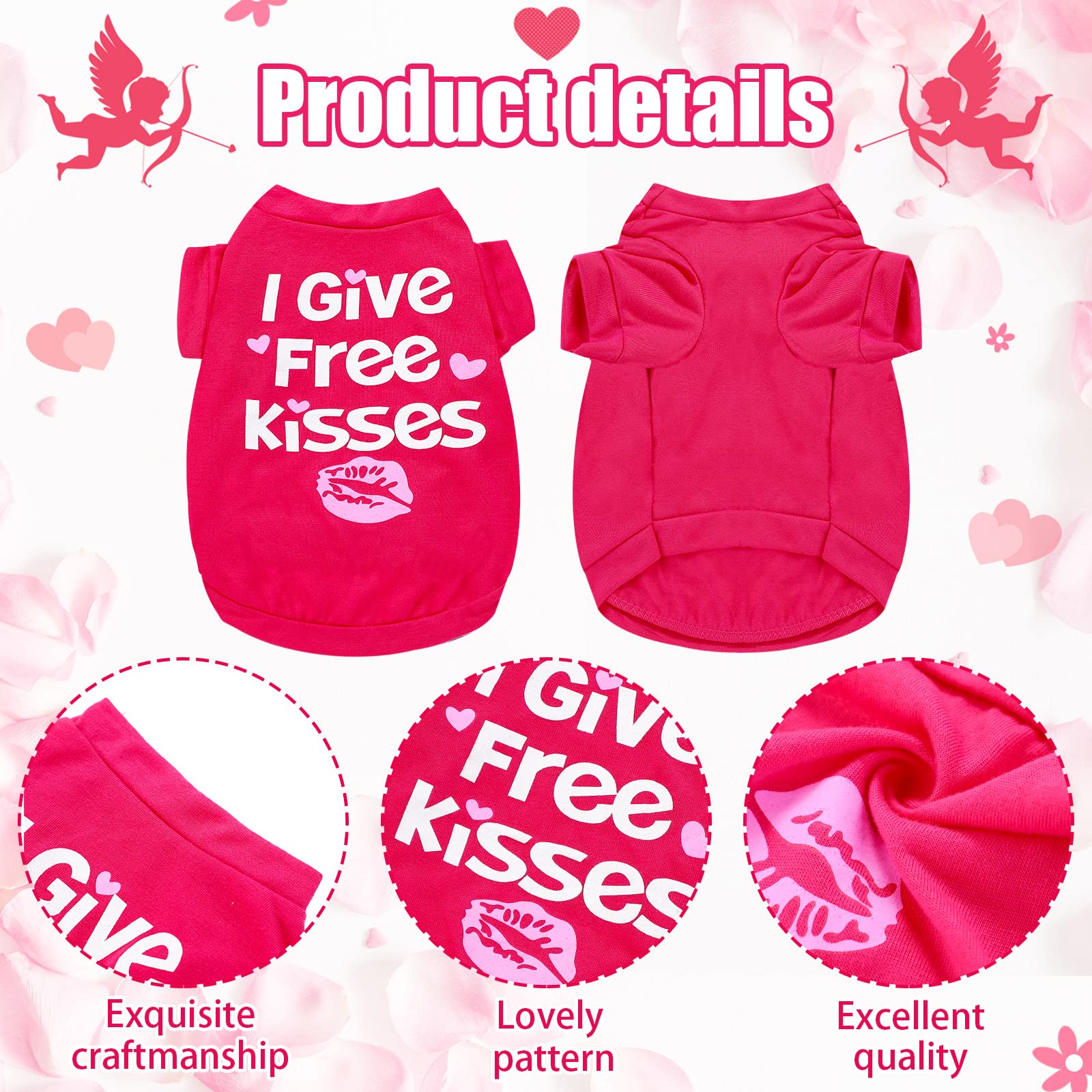 Camiseta Weewooday para perrito, impresión de labios, diseño llamativo para fotos.