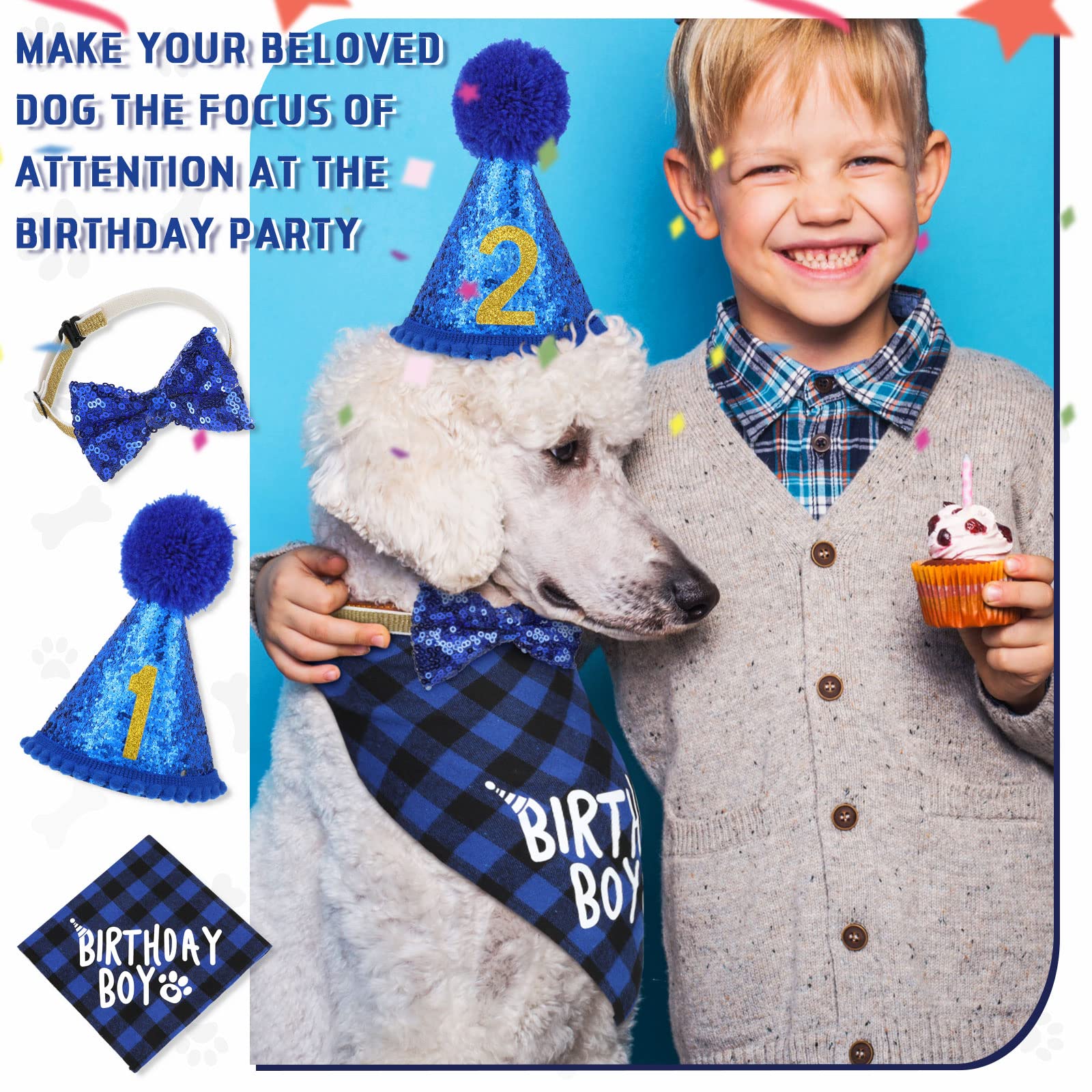 Weewooday conjunto para fiesta canina, estilo coordinado para celebraciones.