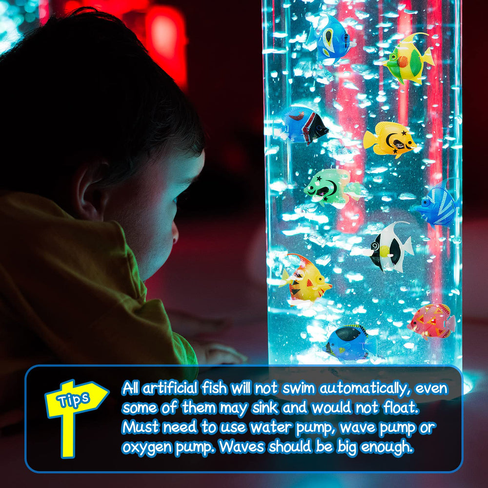 Detalle de la cola móvil de los peces artificiales Weewooday