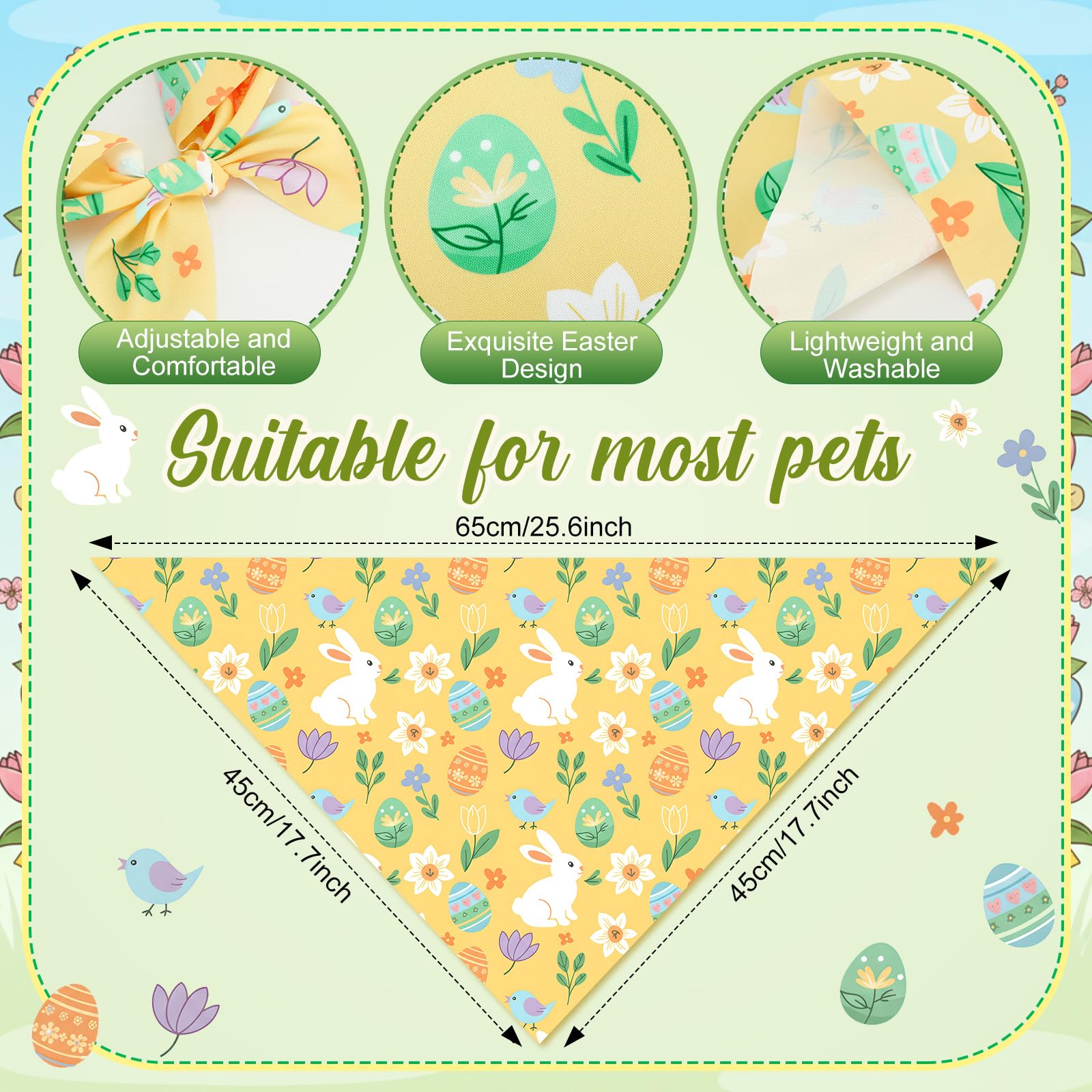 Weewooday Easter dog bandanas con patrón zanahoria, cómodo y ajustable para perros.