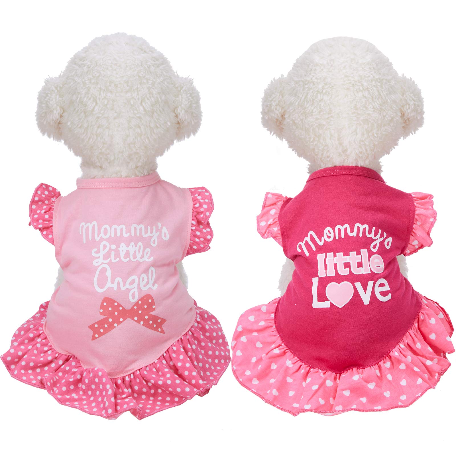 Weewooday vestido para perro, frontal con texto mamá amor, ideal para paseos y fotos.