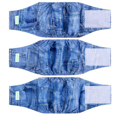 Pañales Wegreeco Jeans lavables para perro macho, vista frontal
