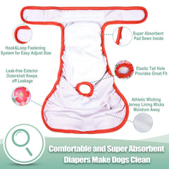 Pañales Wegreeco para perras femeninas absorbentes evitan fugas en casa.