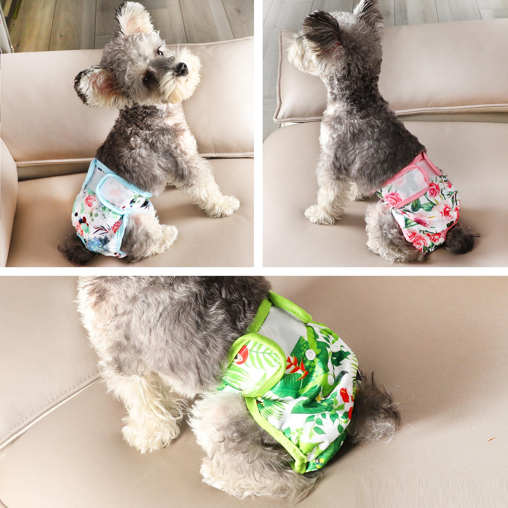 Conjunto de 3 pañales Wegreeco con estampados elegantes para uso diario.