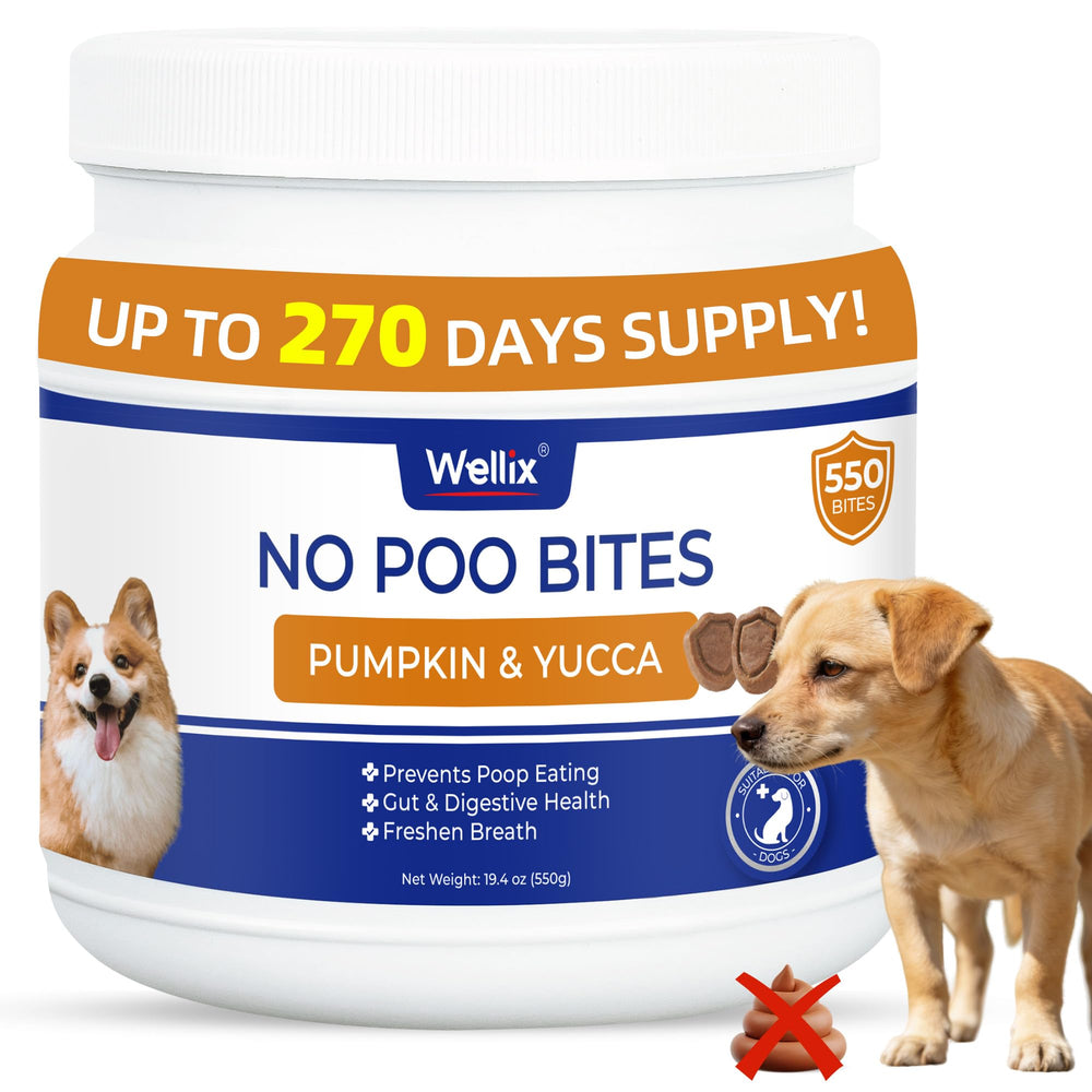 Wellix 550 Bites: deterrente coprofagia para perros, reduce interés en heces de forma natural