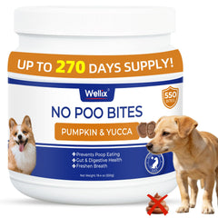 Wellix 550 Bites: deterrente coprofagia para perros, reduce interés en heces de forma natural
