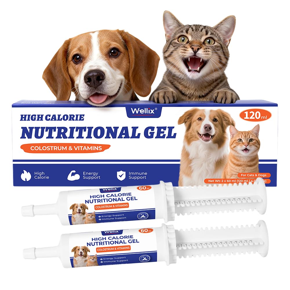 Wellix gel nutritivo alto calórico, tubo dial-a-dose para dosis precisas en mascotas.