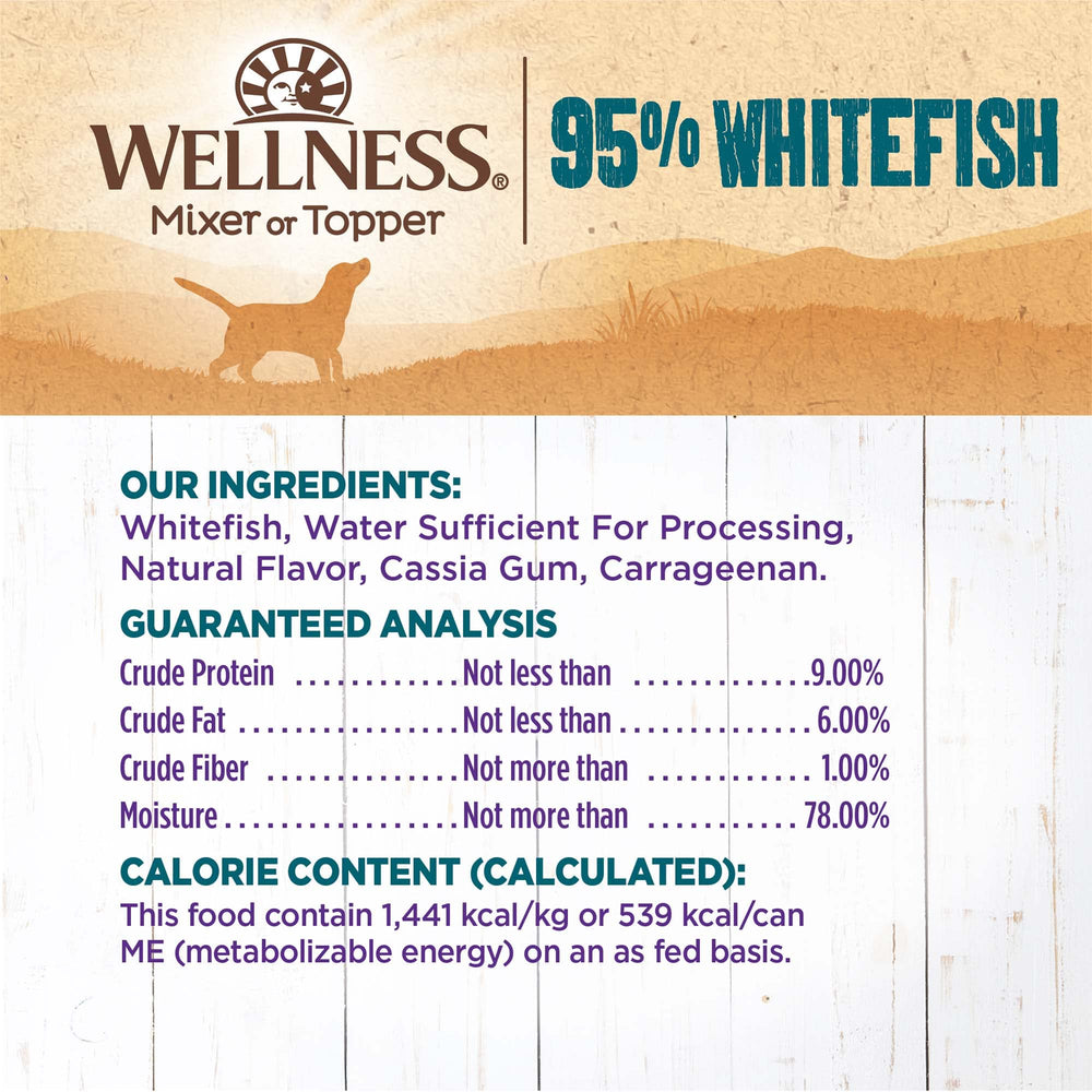 Wellness 95% Pescado Blanco pate ideal para mezcla con comida equilibrada