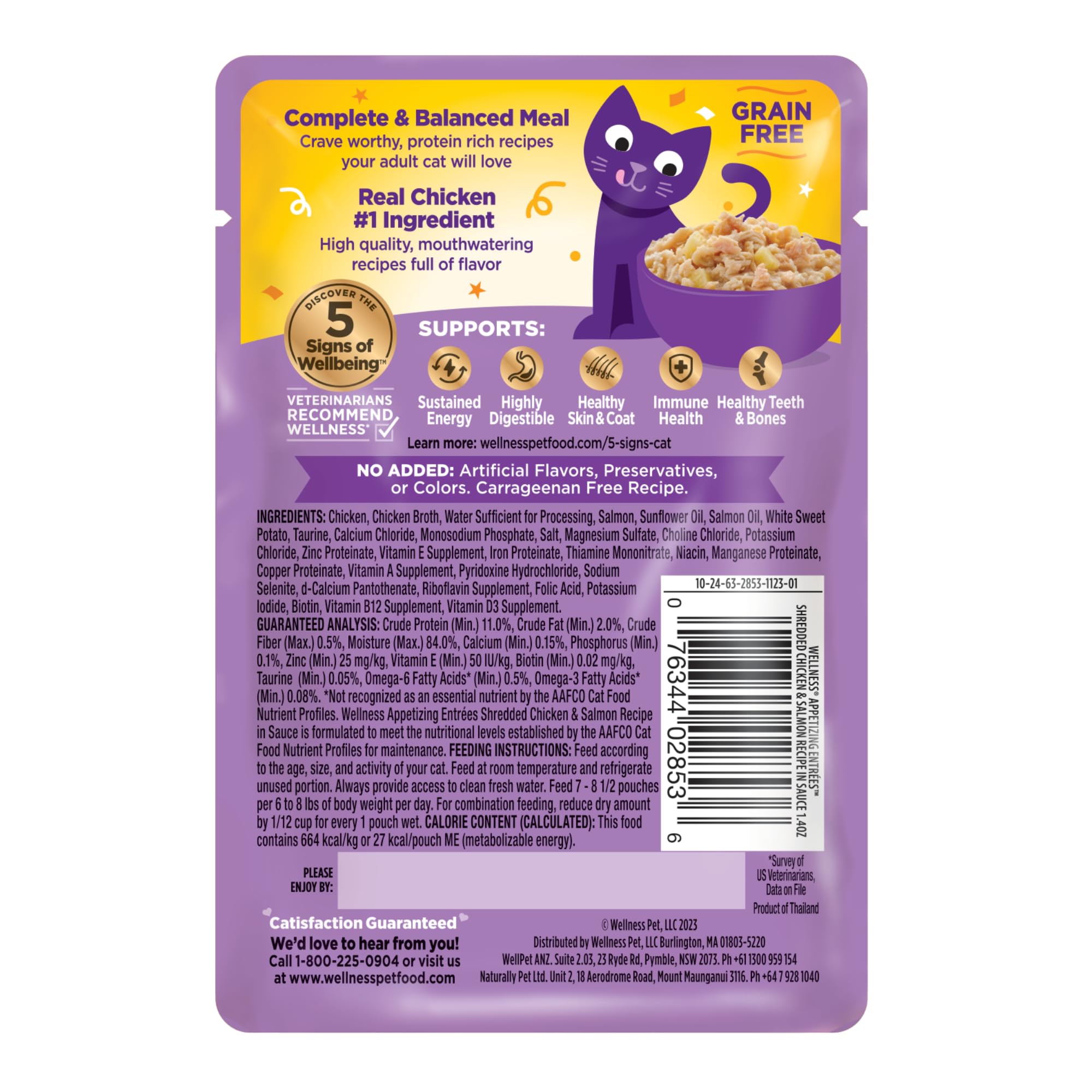 Wellness Appetizing Entrées caldo-hidratacion: ayuda a la hidratación diaria del gato.