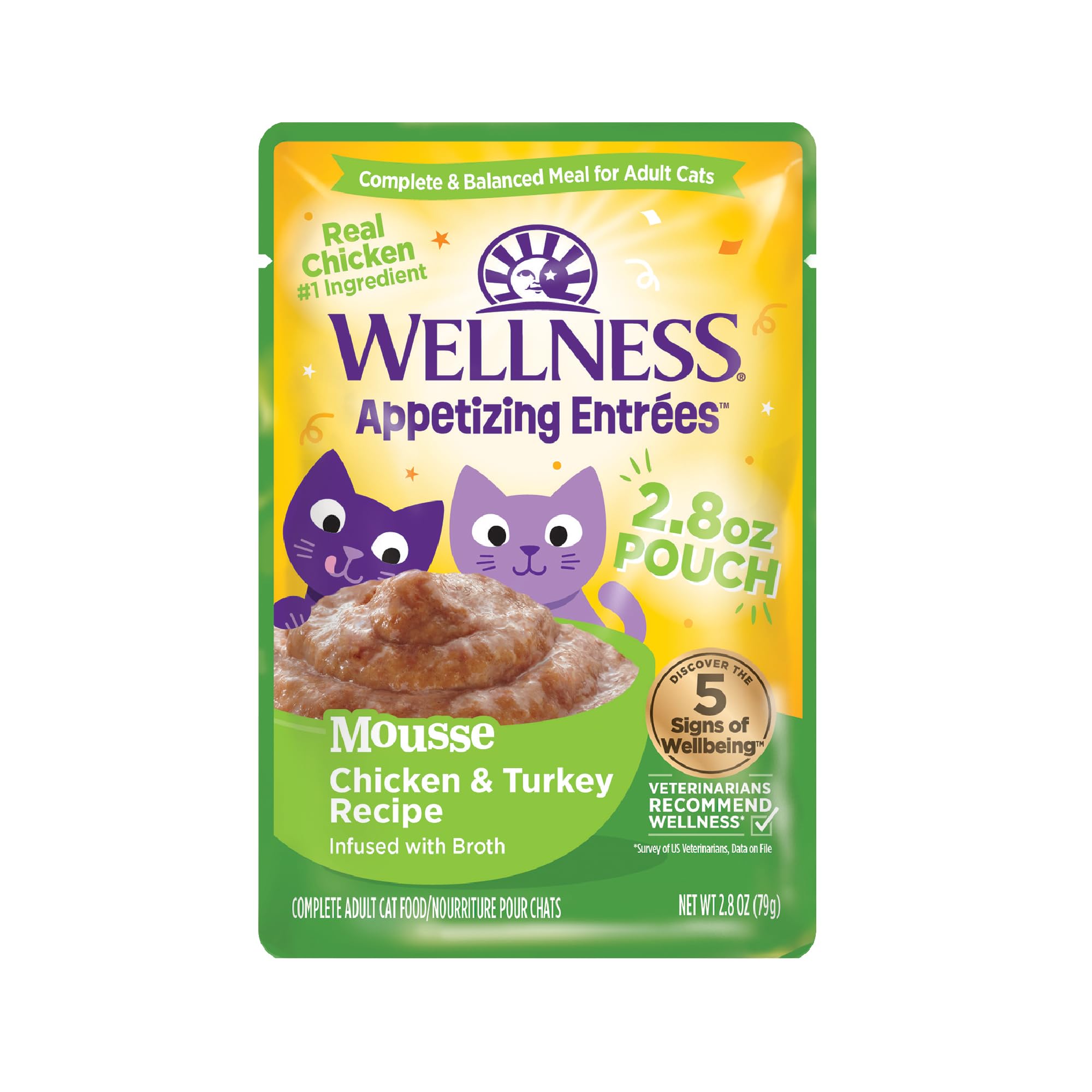 Wellness Appetizing Entrées Mousse textura cremosa para gatos exigentes