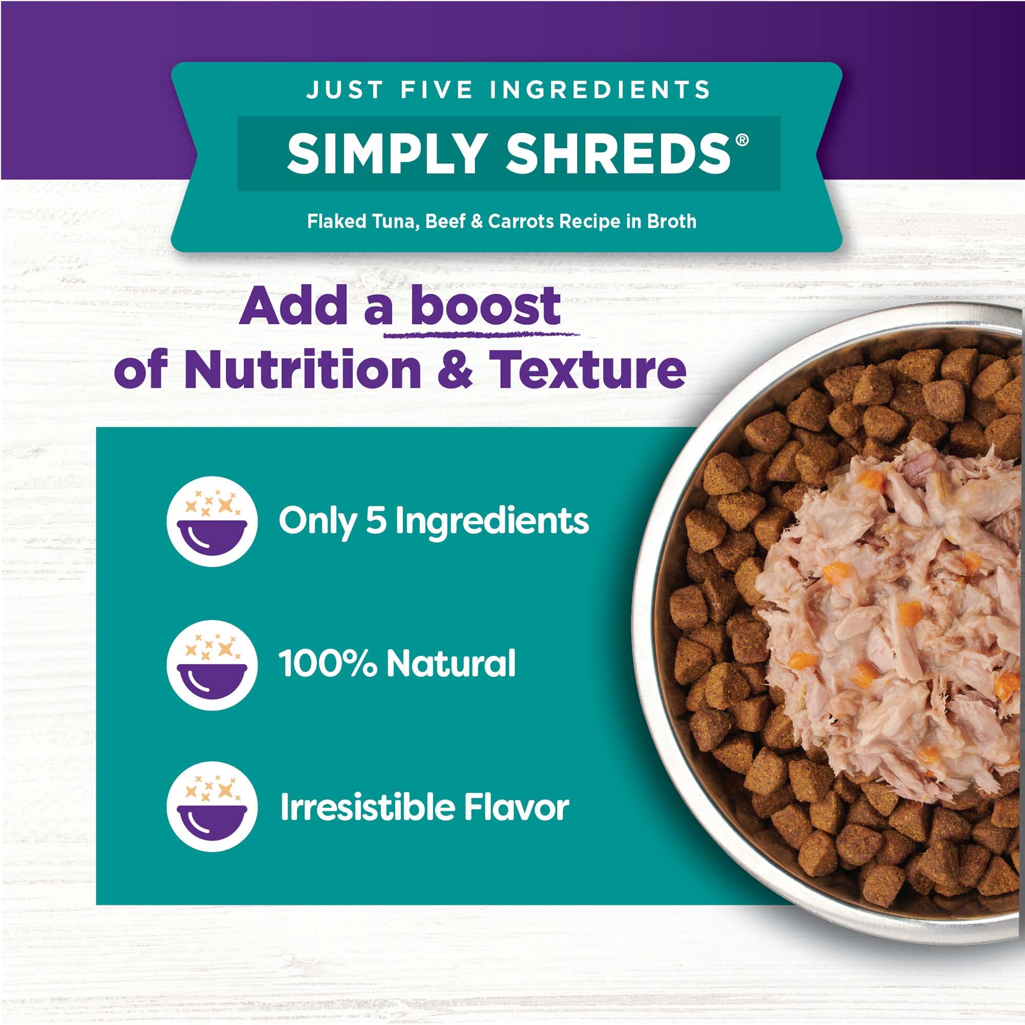 wellness bowl boosters servido en cuenco, textura apetecible para tu perro