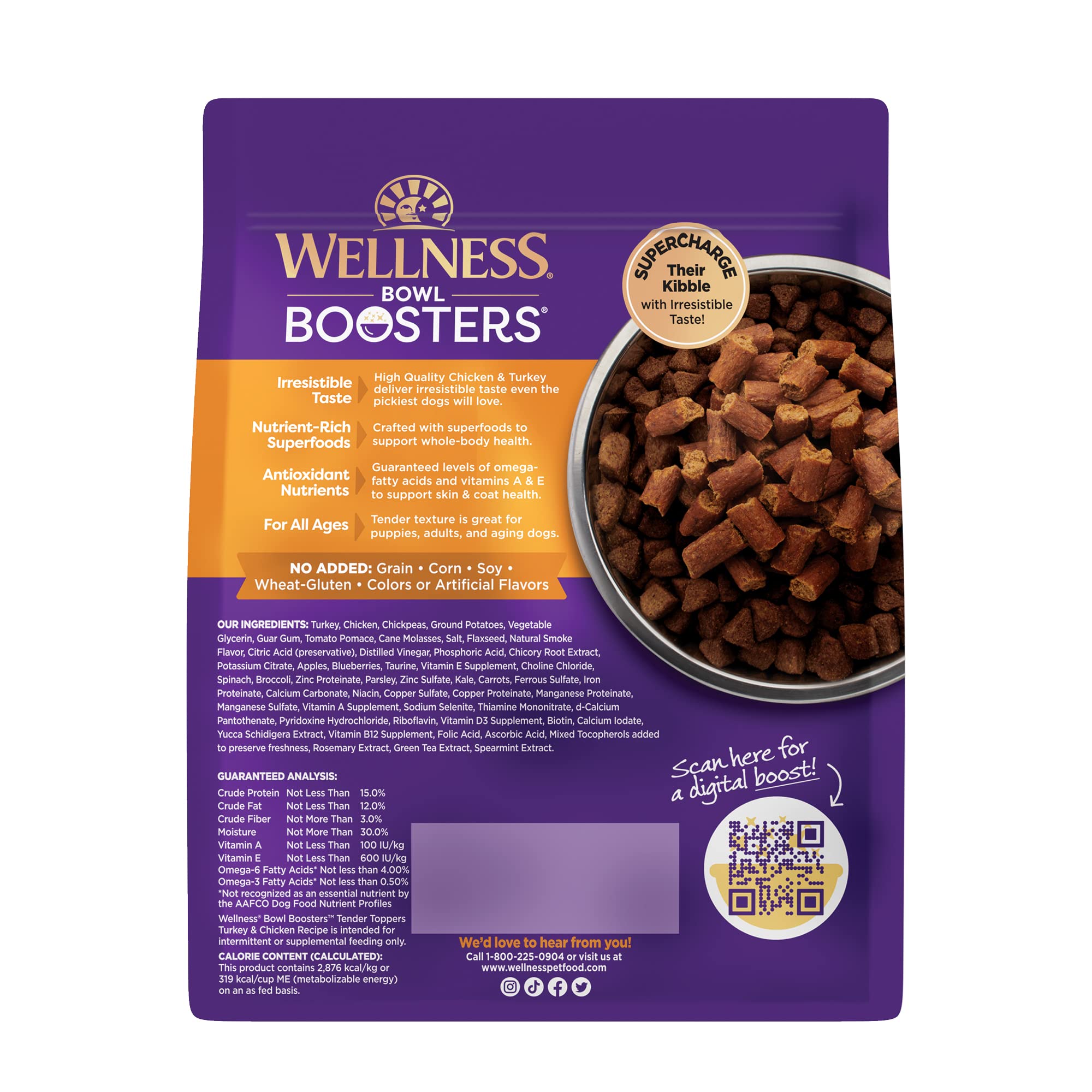 Wellness Bowl Boosters Tender Toppers textura tierna, ideal para mezclar con las comidas.