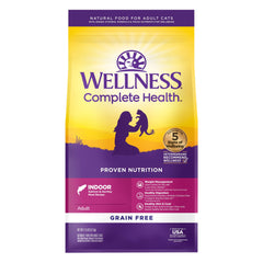 Wellness Complete Health para gatos de interior, croquetas de salmón y arenque en bolsa de 11,5 libras.
