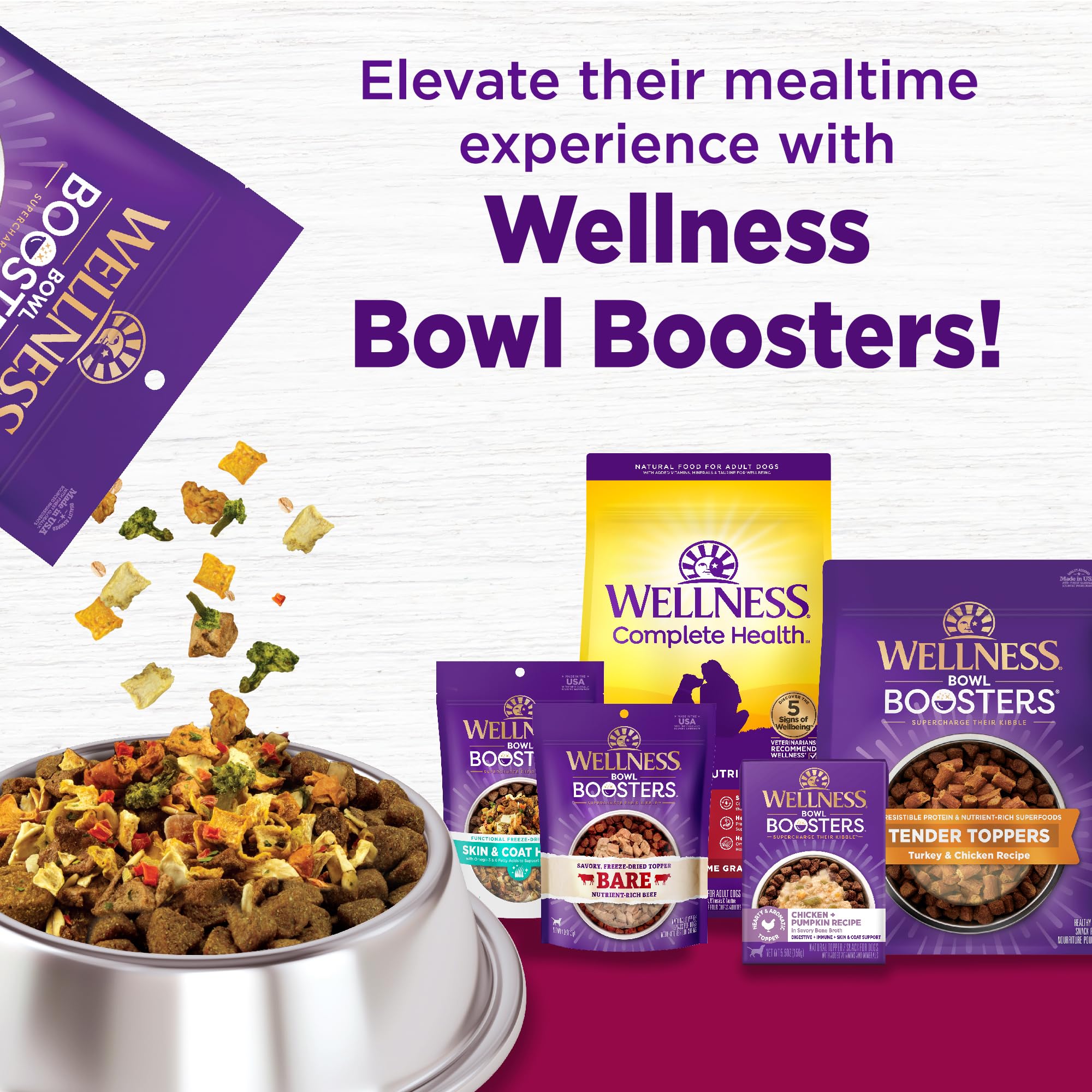 Sin OMGs ni conservantes artificiales en Wellness Complete Health.