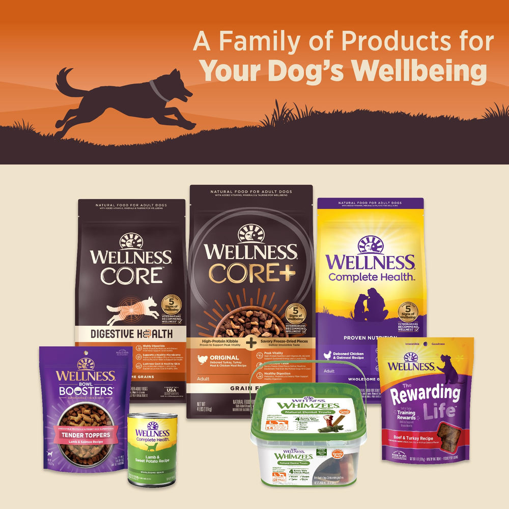 Composición sin maíz, trigo ni soya para perros Wellness CORE