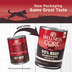 Wellness CORE 95% Natural, paté suave de res para perros