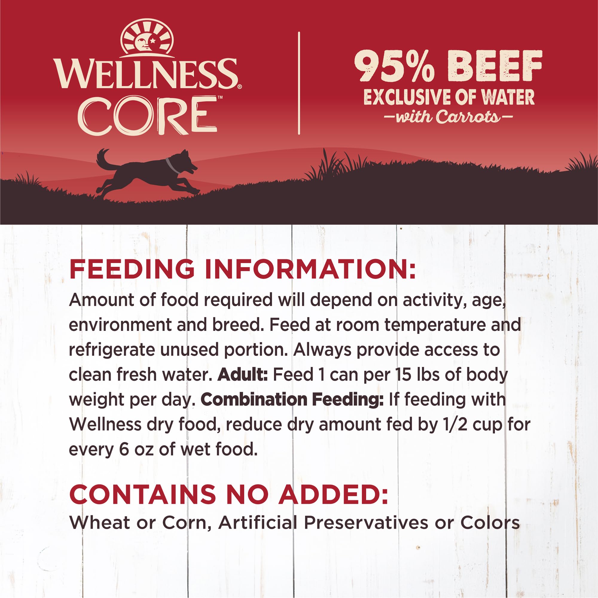 Wellness CORE 95% Natural, sin colorantes ni conservantes artificiales