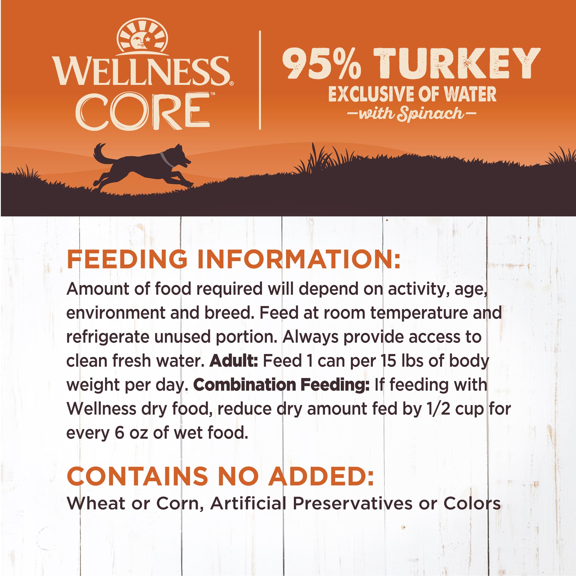 Envase de Wellness CORE 95% Natural fabricado en EE.UU.