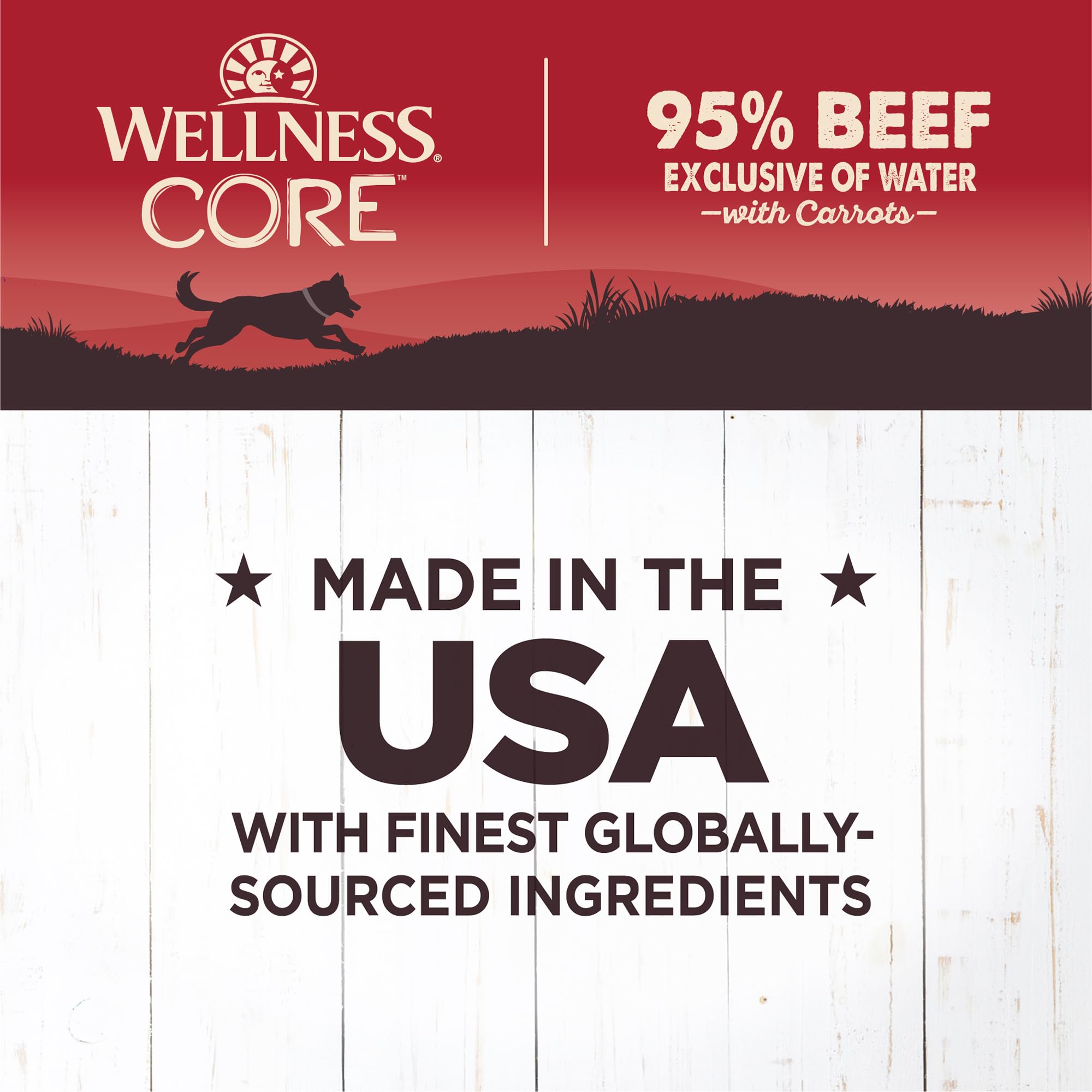 Wellness CORE 95% Natural, fórmula sin granos y con ingredientes premium