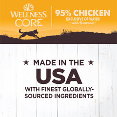 Wellness CORE 95, fórmula sin maíz, trigo ni soja para una dieta limpia.