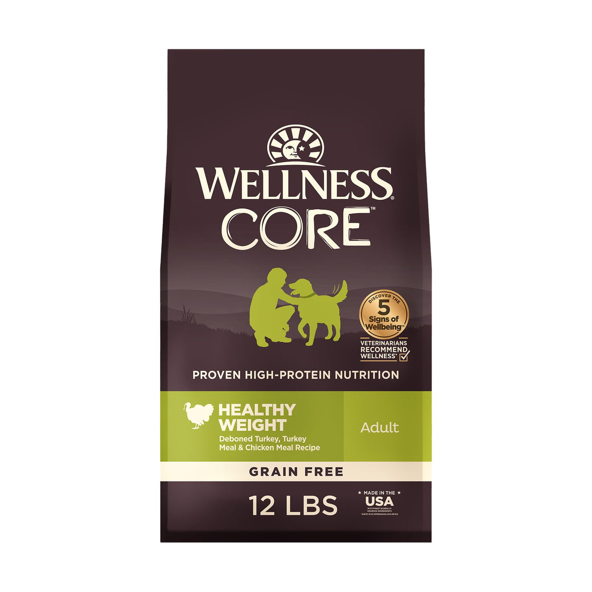 Wellness CORE empaque del alimento seco para perros, ideal para alimentación diaria.