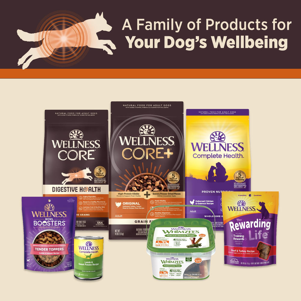 Wellness CORE Digestive Health, omega-cuidado-piel: favorece pelaje y piel saludables.