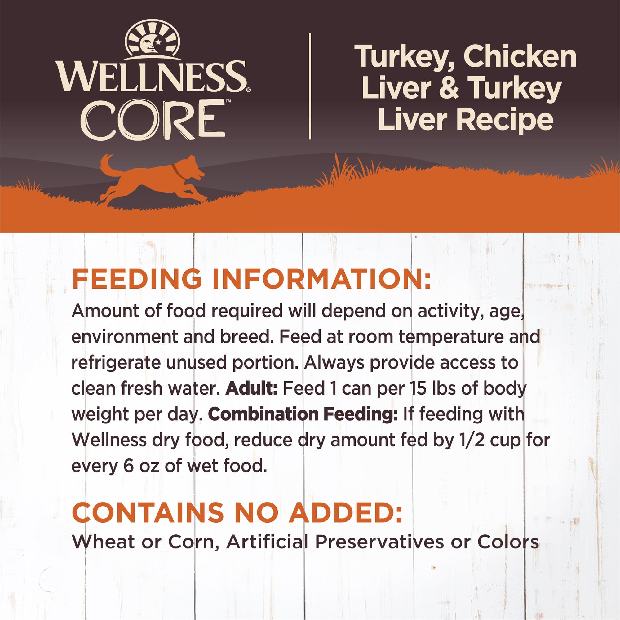 Pack de 12 latas Wellness CORE para alimentación continua.