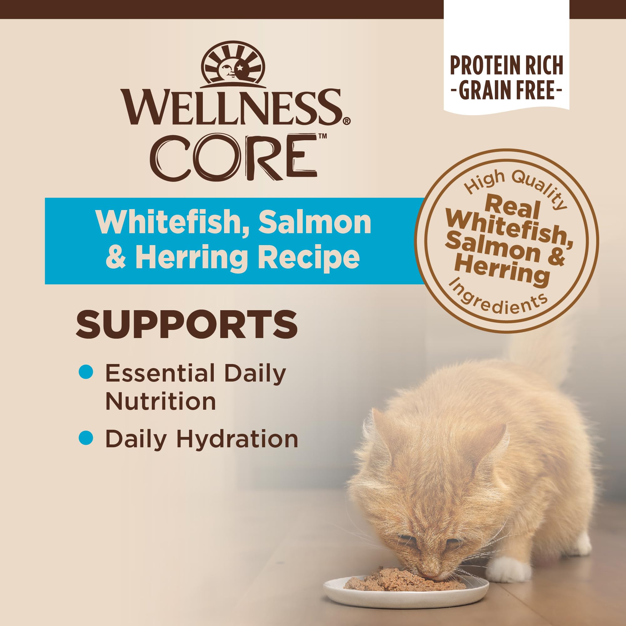 Wellness CORE Pate para gatos: hidratación diaria gracias a la comida húmeda.