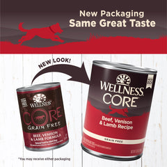 Wellness CORE pate para perro con res venado y cordero, textura suave