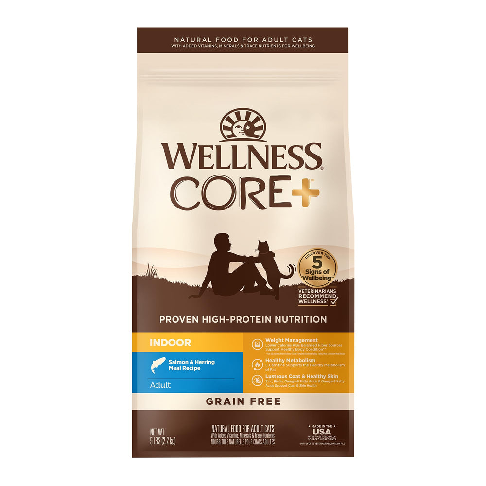 Wellness CORE+ Alimento seco para gatos interiores con salmón y arenque para proteína sabrosa
