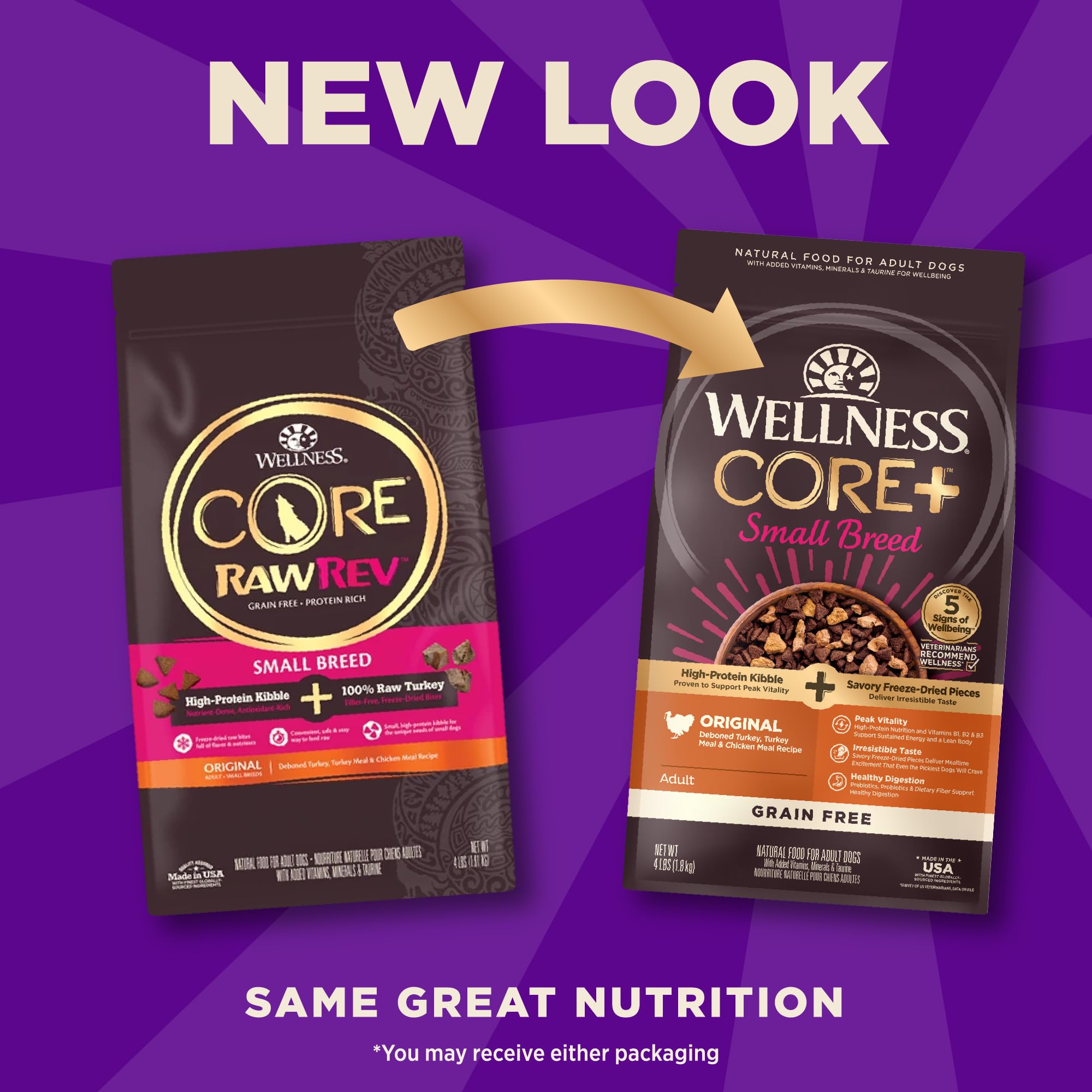 Wellness CORE+ croquetas alto en proteina, apoyo para músculos y vitalidad