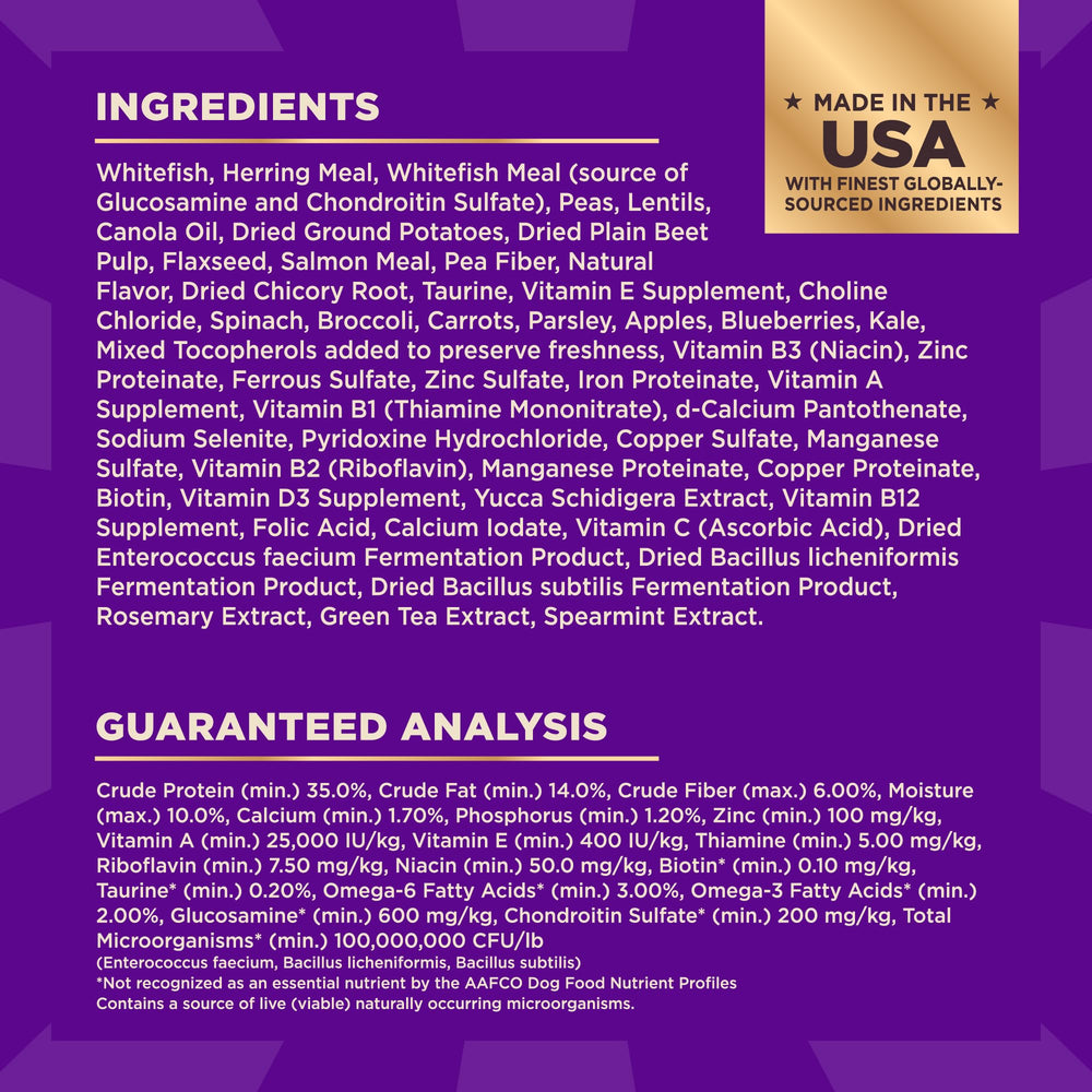 Etiqueta nutricional destacando glucosamina y probióticos en CORE+.