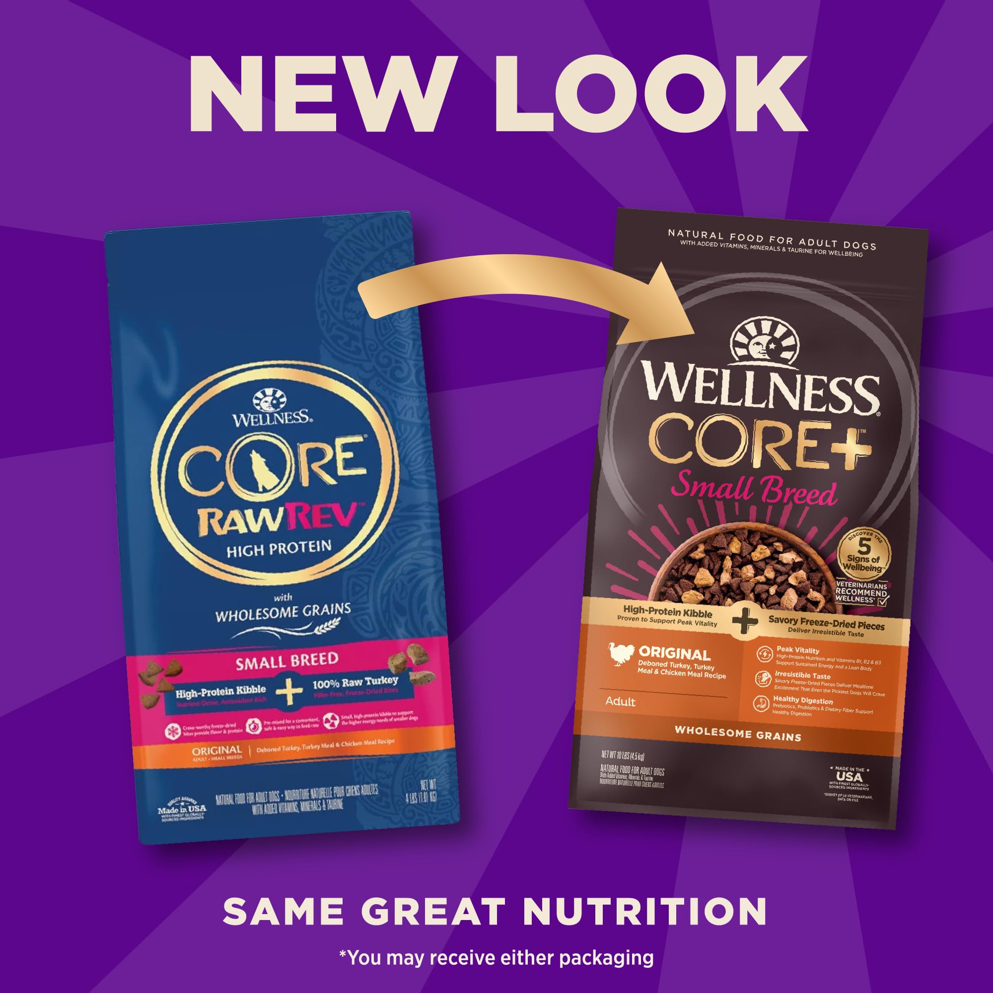 Wellness CORE+ croquetas y trocitos combinados para una alimentación completa