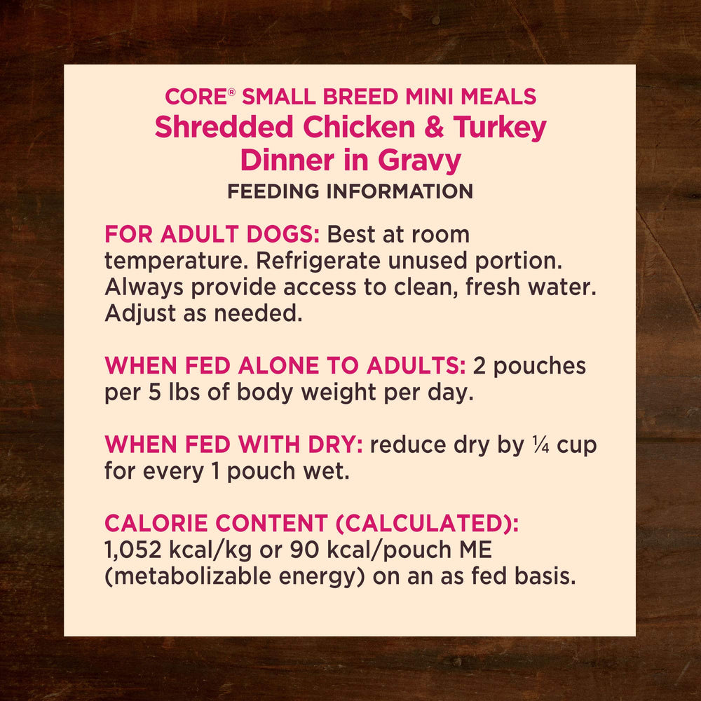 Wellness CORE, comida húmeda en salsa para perros pequeños.