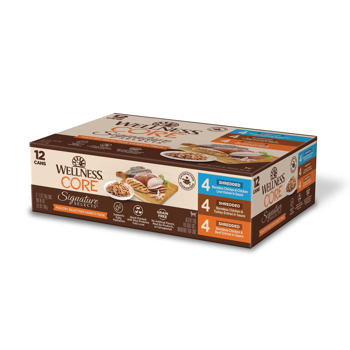 Wellness CORE Signature Selects gato adulto deshilachado pollo en lata: proteína de calidad para cada comida