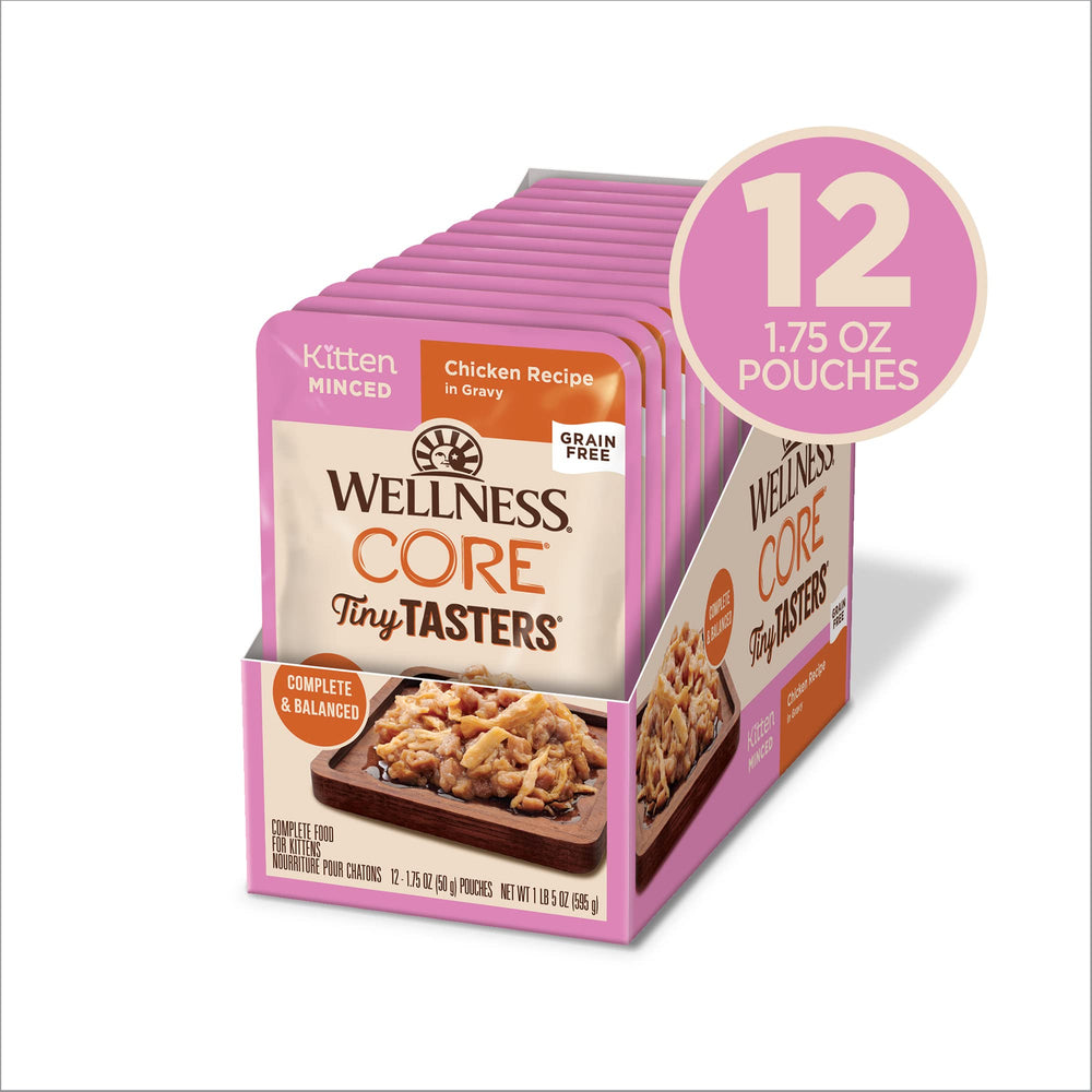 Wellness CORE Tiny Tasters Kitten - textura pate suave para gatitos.