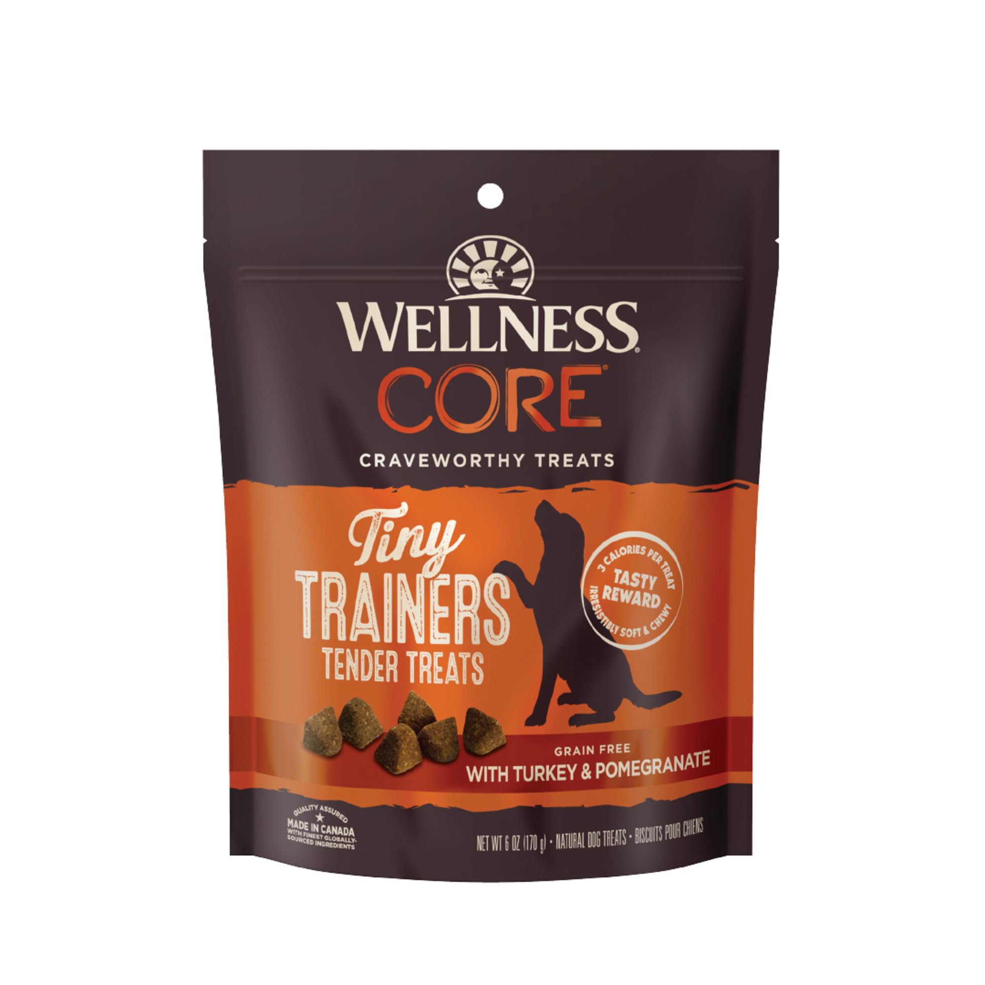 Wellness CORE Tiny Trainers, bolsa de 6 onzas, recompensa de entrenamiento para perros de todos los tamaños.