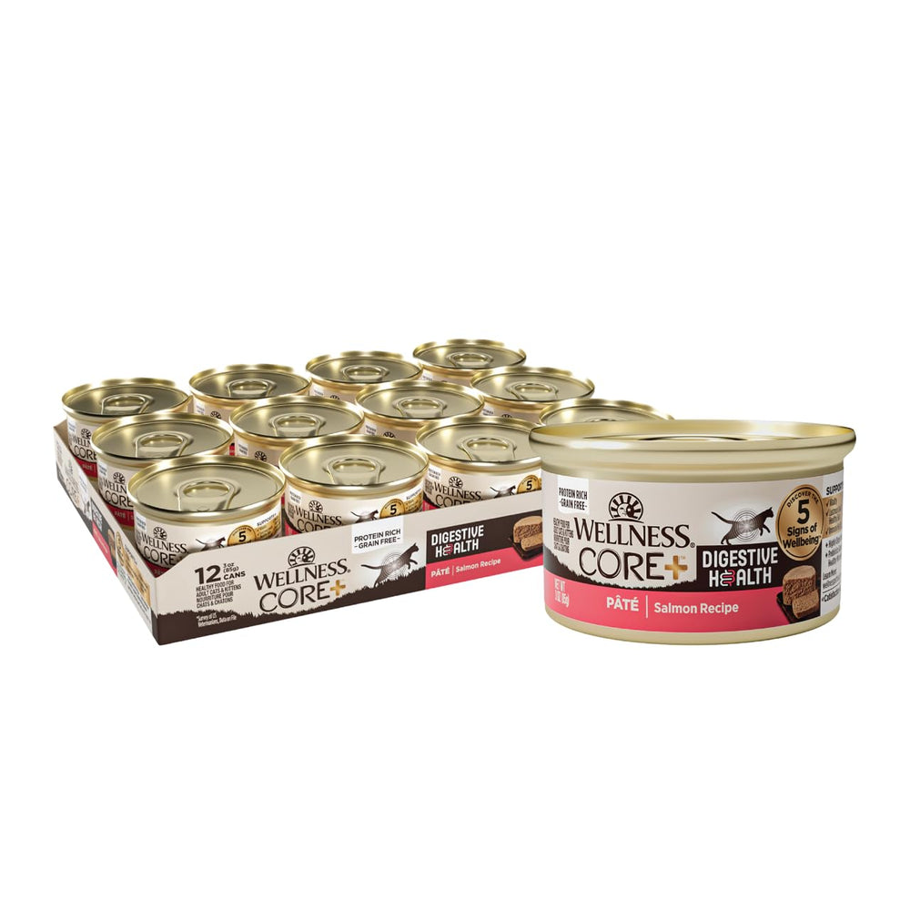 Wellness CORE+ Salmon Pate, lata, proteína de alta calidad para gato