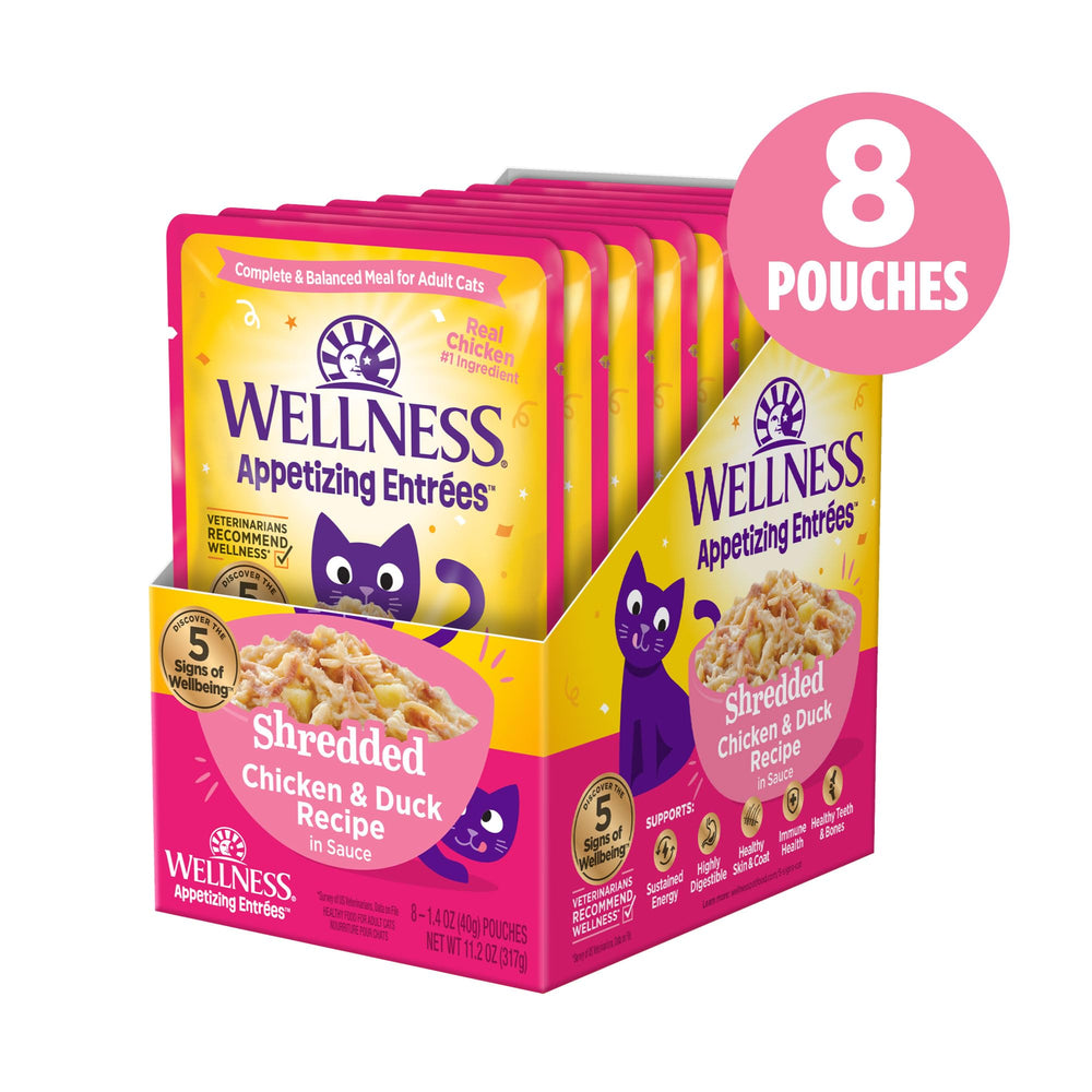 Wellness Entradas Apetitosas Deshilachadas en bolsa de 8 unidades, opción conveniente