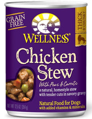 Wellness guiso sin granos de pollo para perro adulto, sabor natural y textura tierna para comer