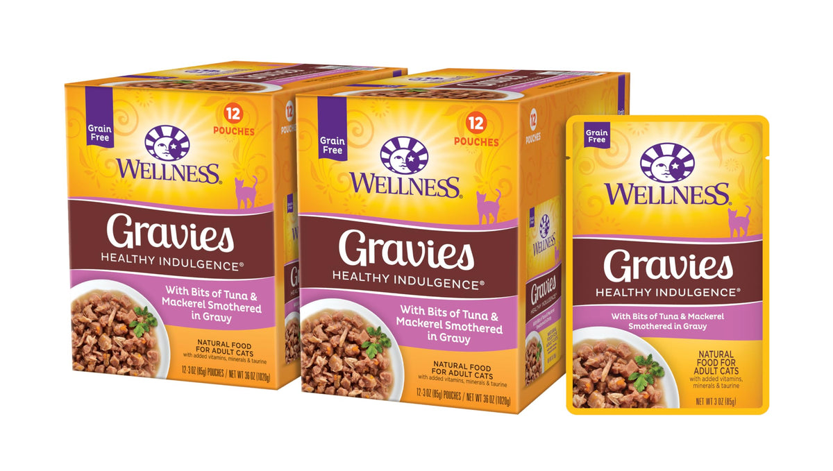 Wellness Indulgence Gravy Atún Caballa Gato: sabor intenso que favorece la hidratación.