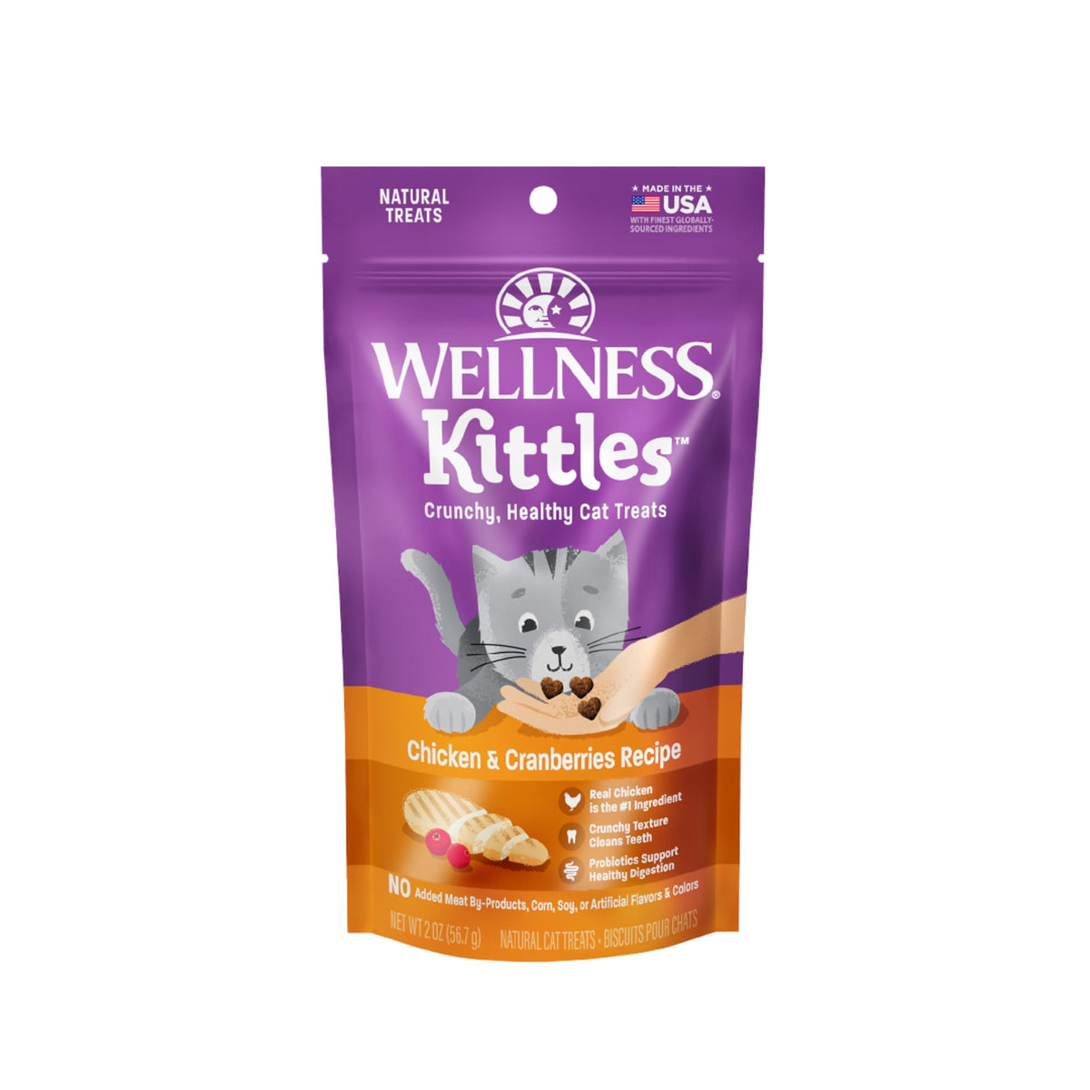 Wellness Kittles bolsa de 2oz, snack natural para gatos, recompensa diaria