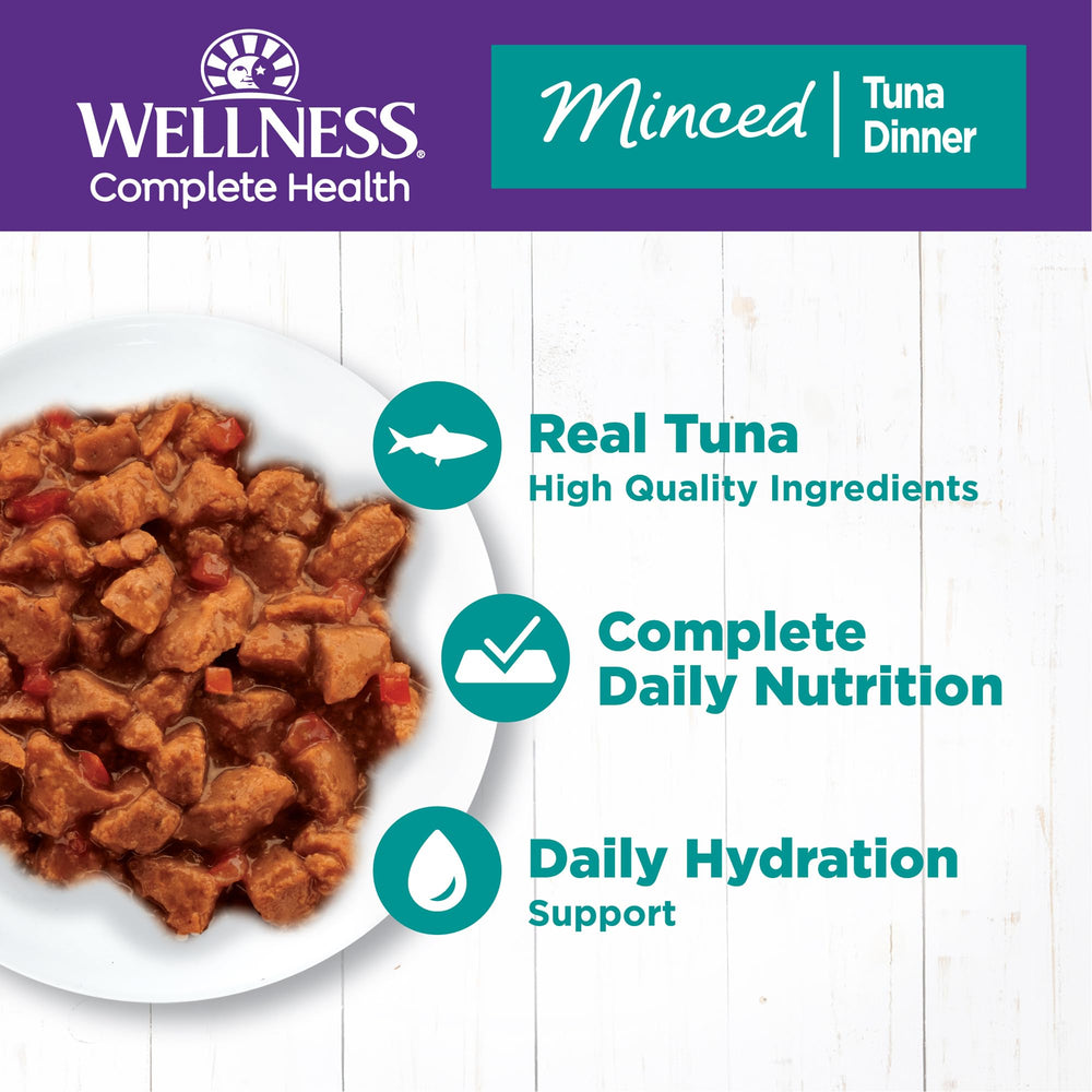 Wellness lata atún en salsa ligera: cena húmeda sabrosa para gato adulto.