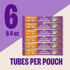 Wellness Lickable Purée Gato Pollo Tubo: ideal para hidratar durante el snack.