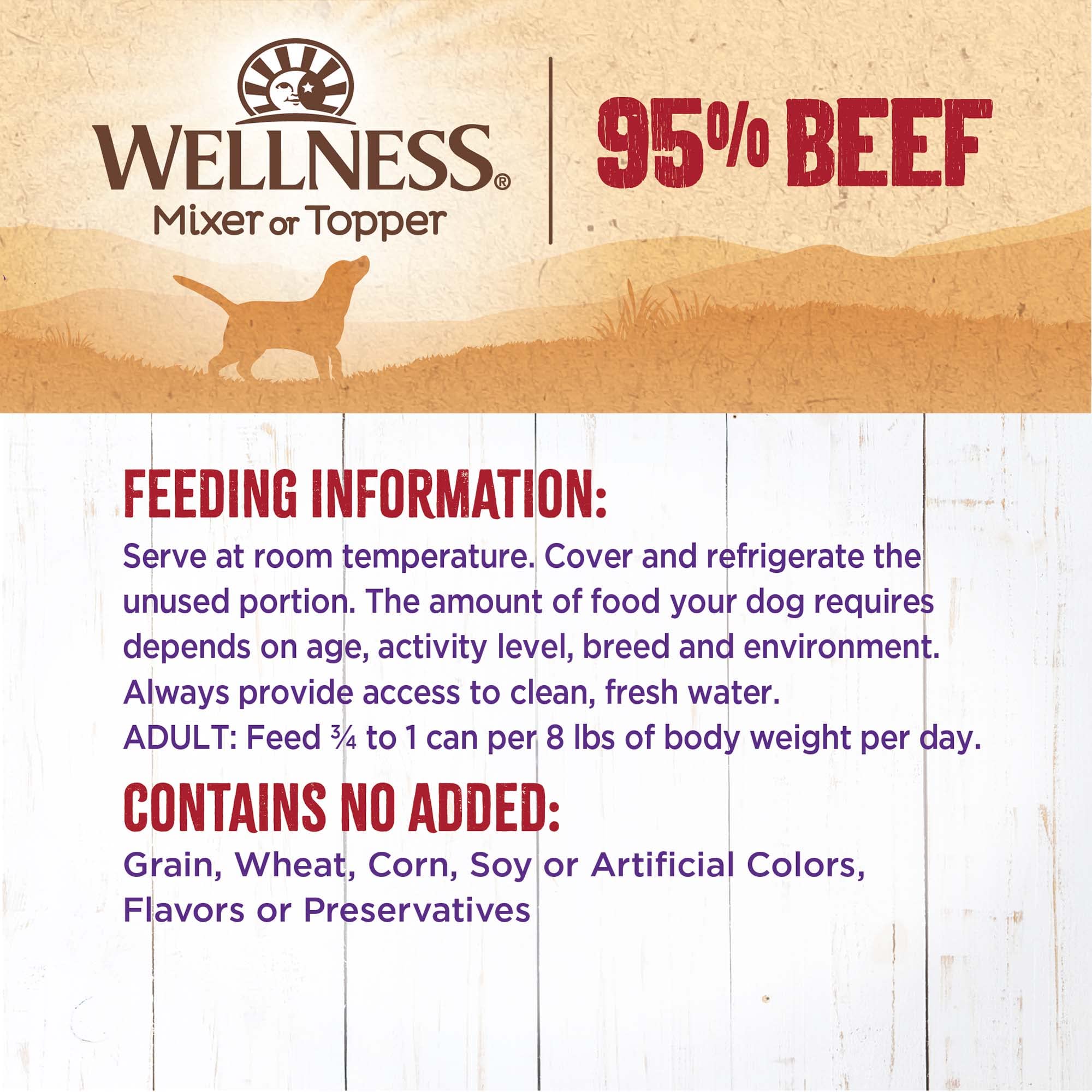 Wellness mezcla para dieta: complemento sabroso para la comida húmeda.