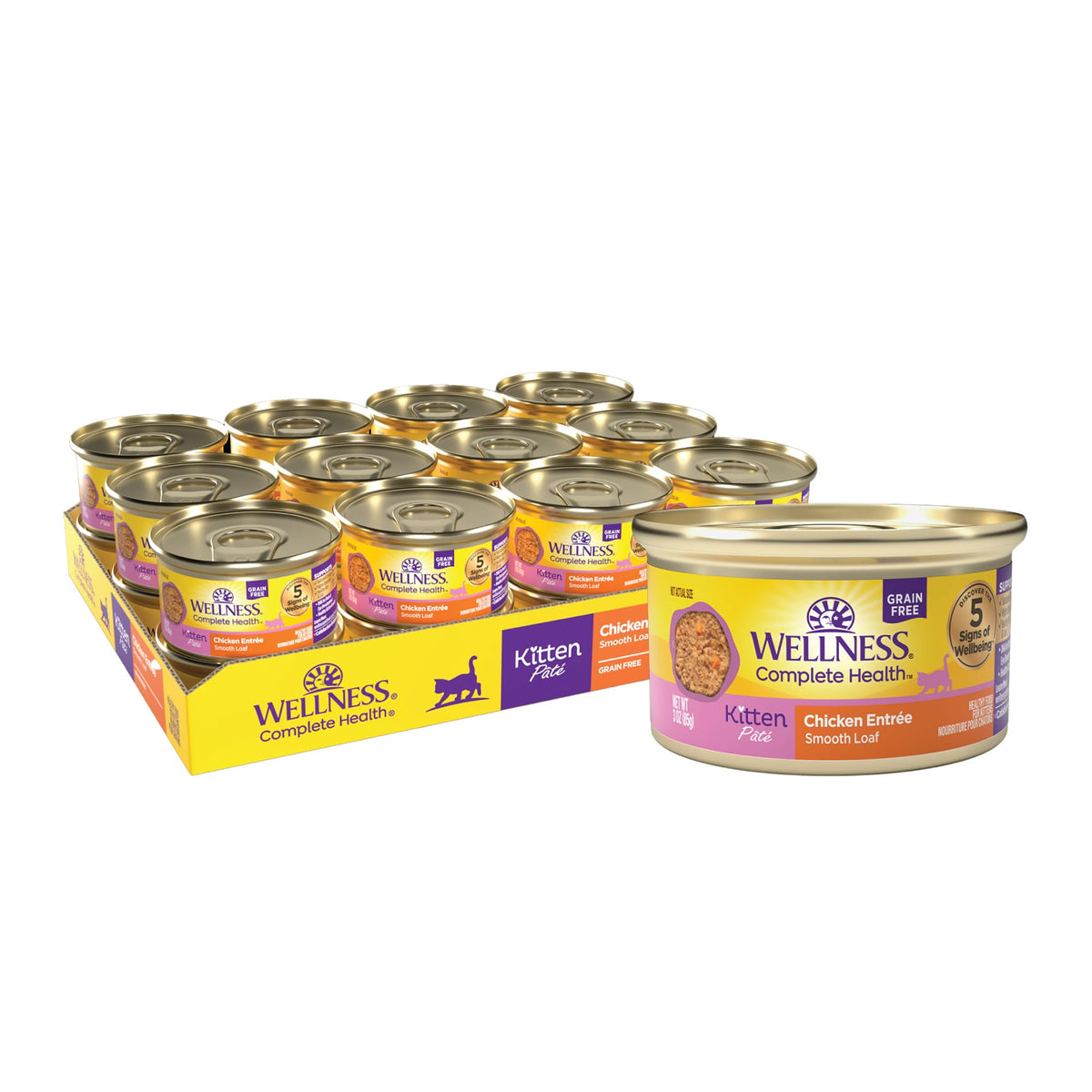 Wellness Pate Gatito Pollo: proteína de alta calidad en lata 3 oz.