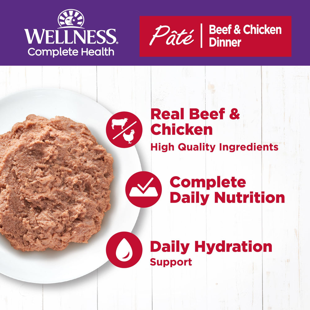 Wellness Pate para gatos, textura cremosa y sabor suave para paladar sensible.