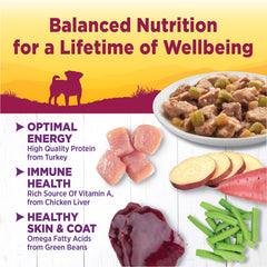 Wellness Petite Entrées con judías verdes en salsa, complemento ligero para perros pequeños.