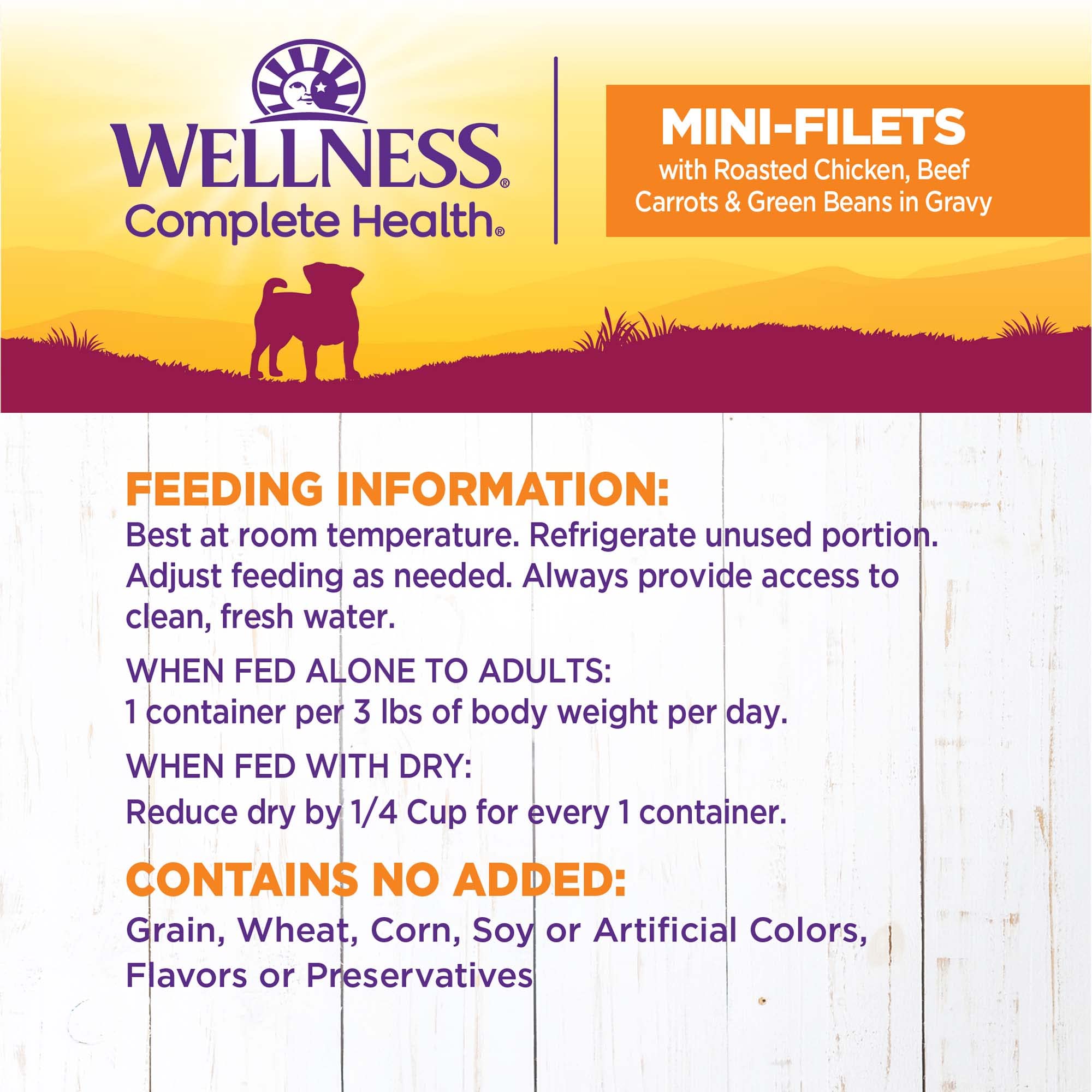Wellness Petite Entrées: presentación en caja, fácil de almacenar y servir.