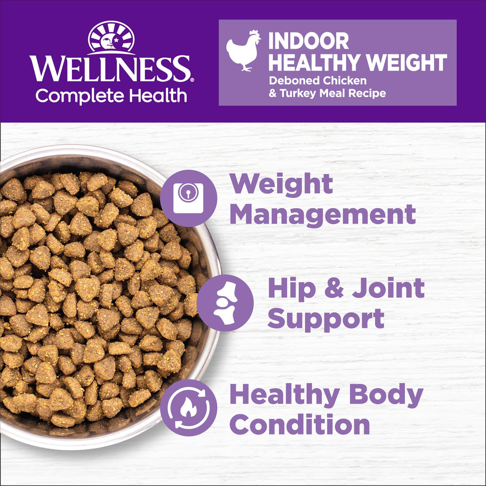 Wellness Complete Health para gatos: opción de peso saludable para interiores.